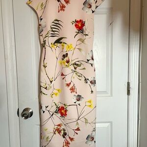 Ted Baker Pink Floral Midi Dress